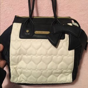 Betsey Johnson Purse Tote Heart Embossed